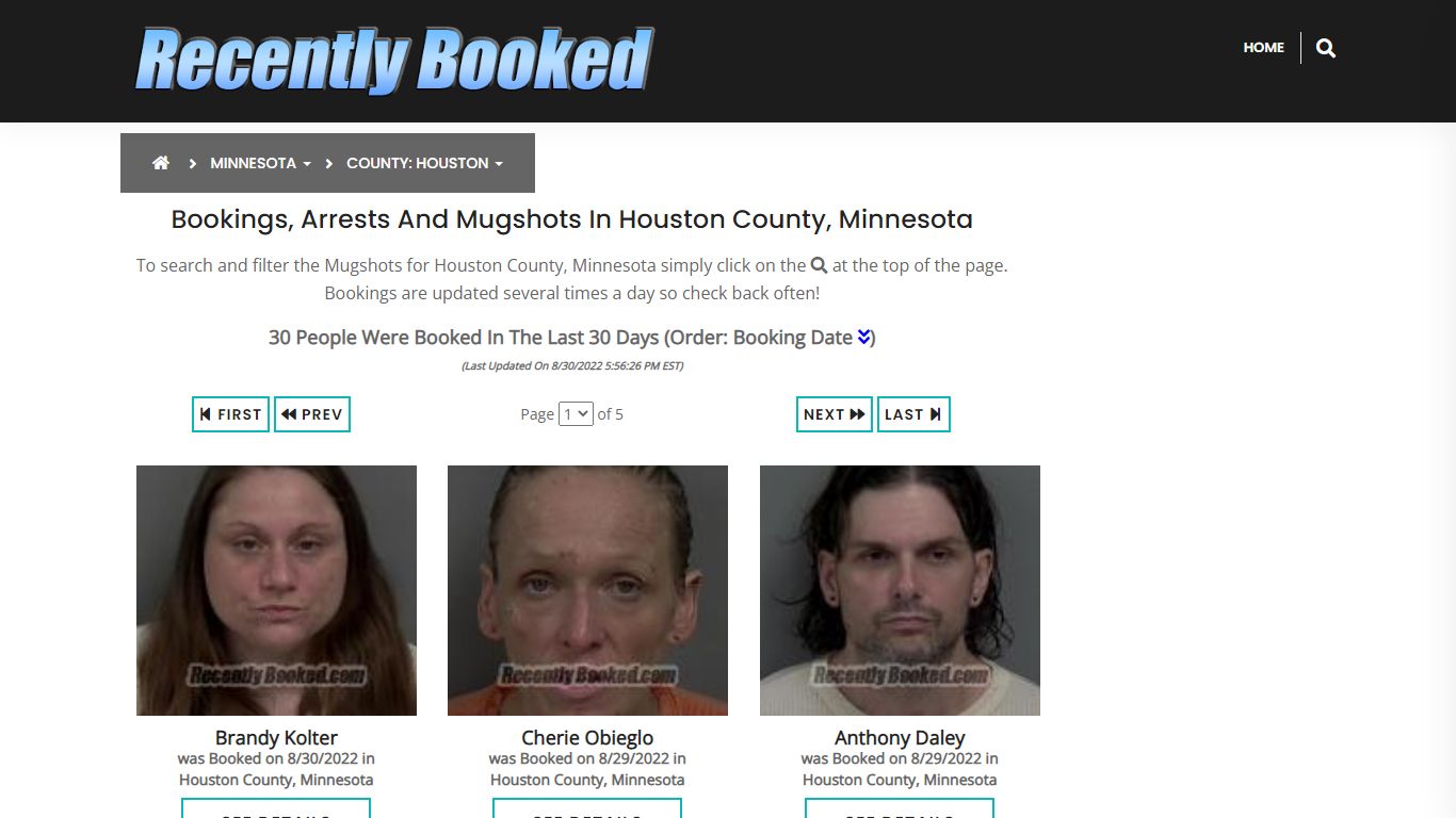 Bookings, Arrests and Mugshots in Houston County, Minnesota