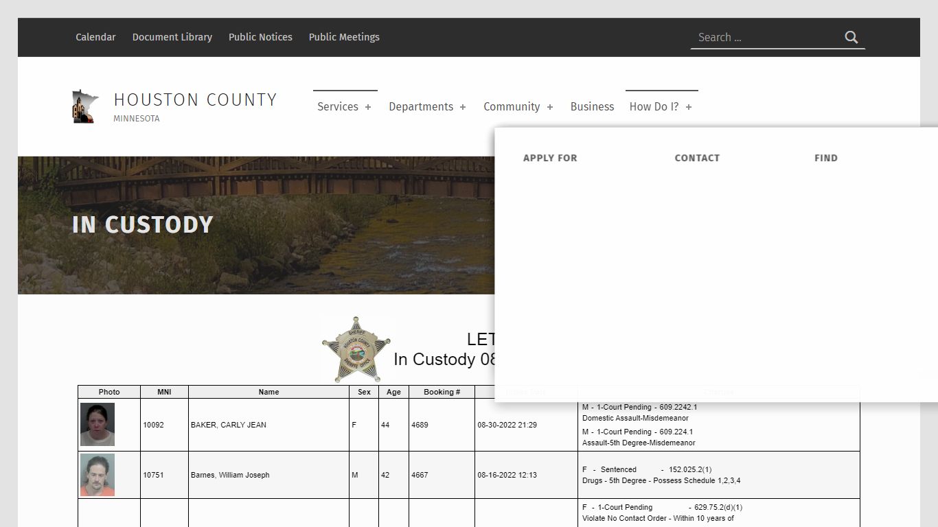 In Custody – Houston County